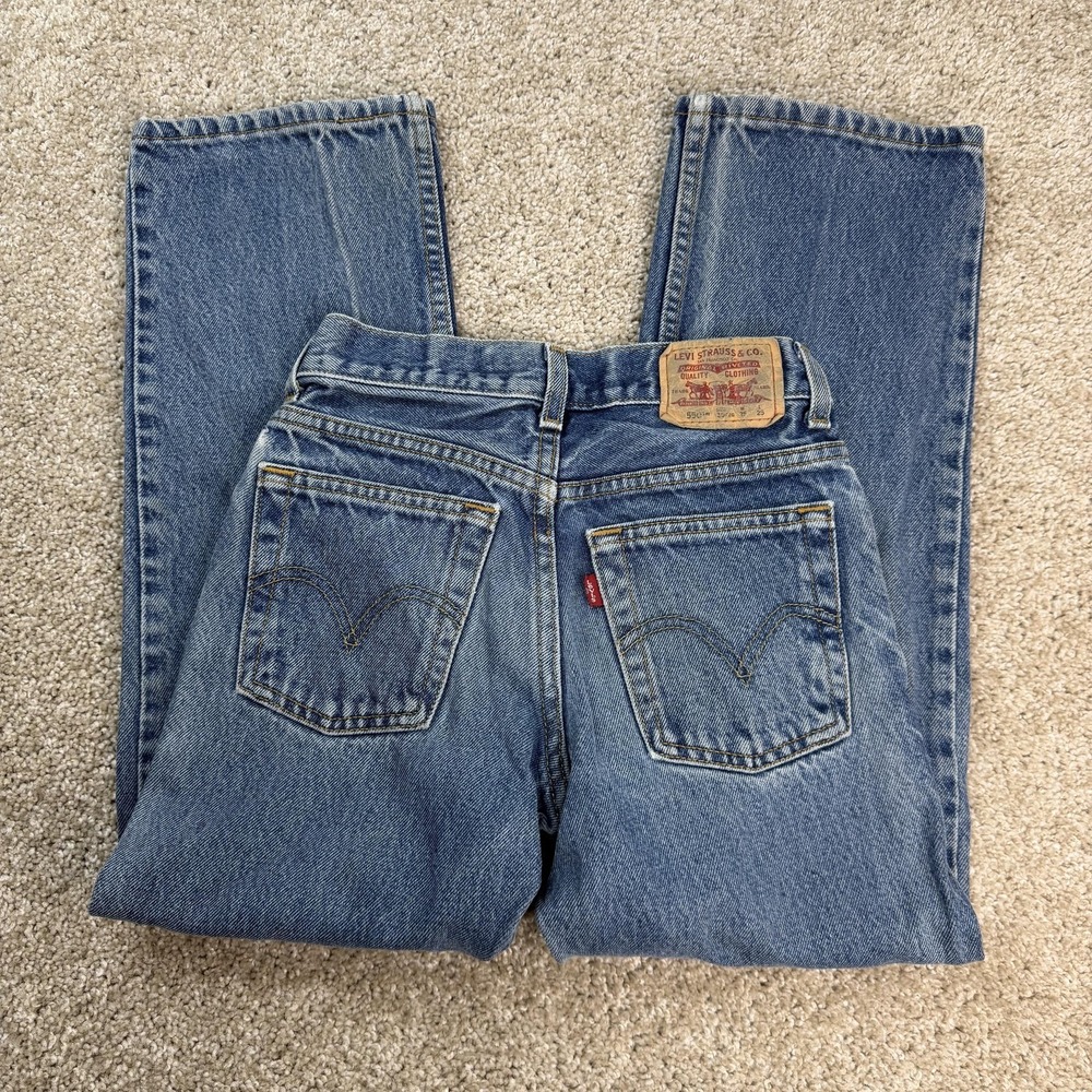 Y2K Levi's 550 Relaxed Fit Jeans Kids 10 Regular 25x25 Blue Tapered Leg Denim